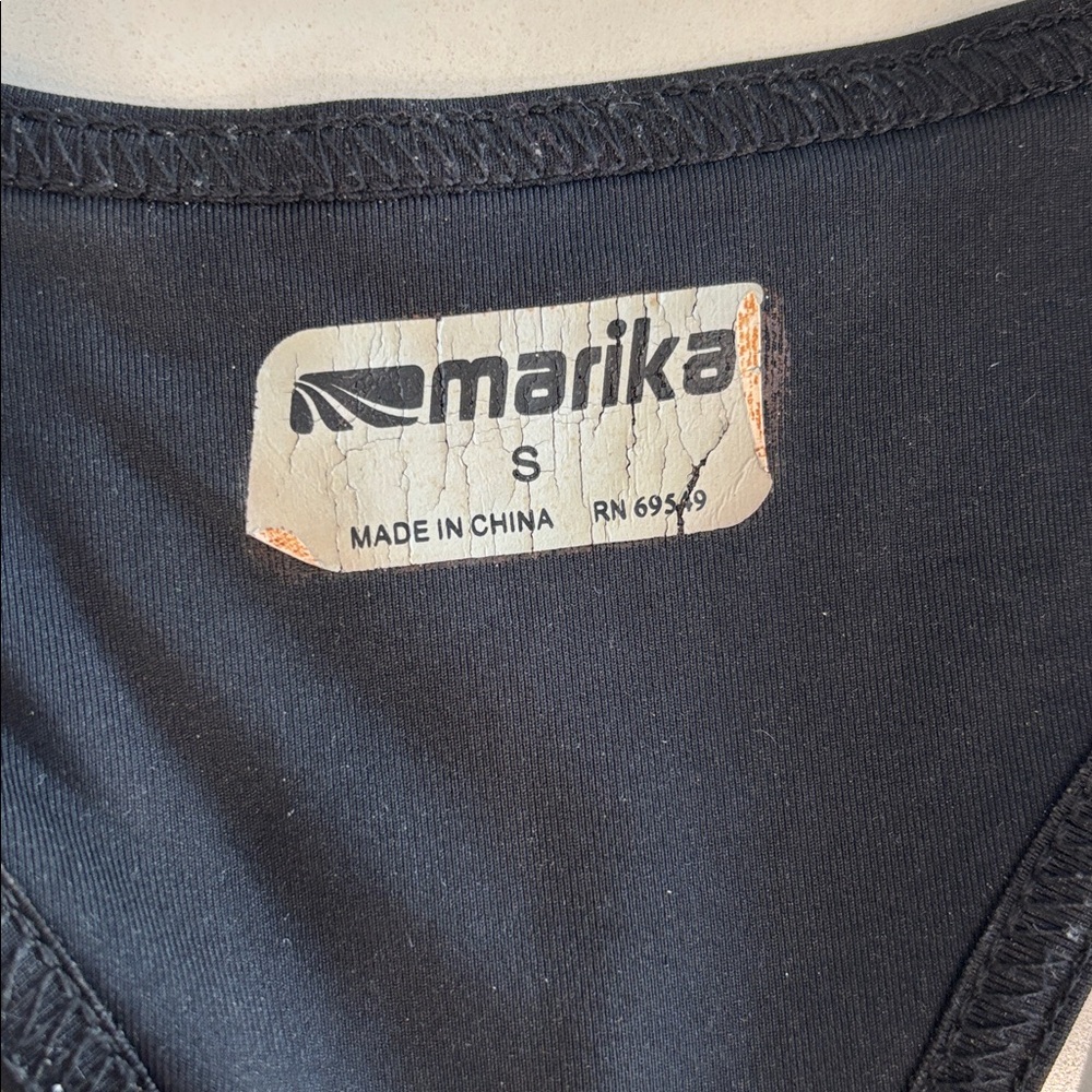 Marika work out halter top. Dynamic black top with blue inserts - Picture 3 of 3